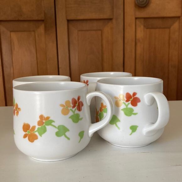 Vintage Noritake “Happy Days” Progression China Cups & Saucers, Service for 4 - Picture 1 of 15